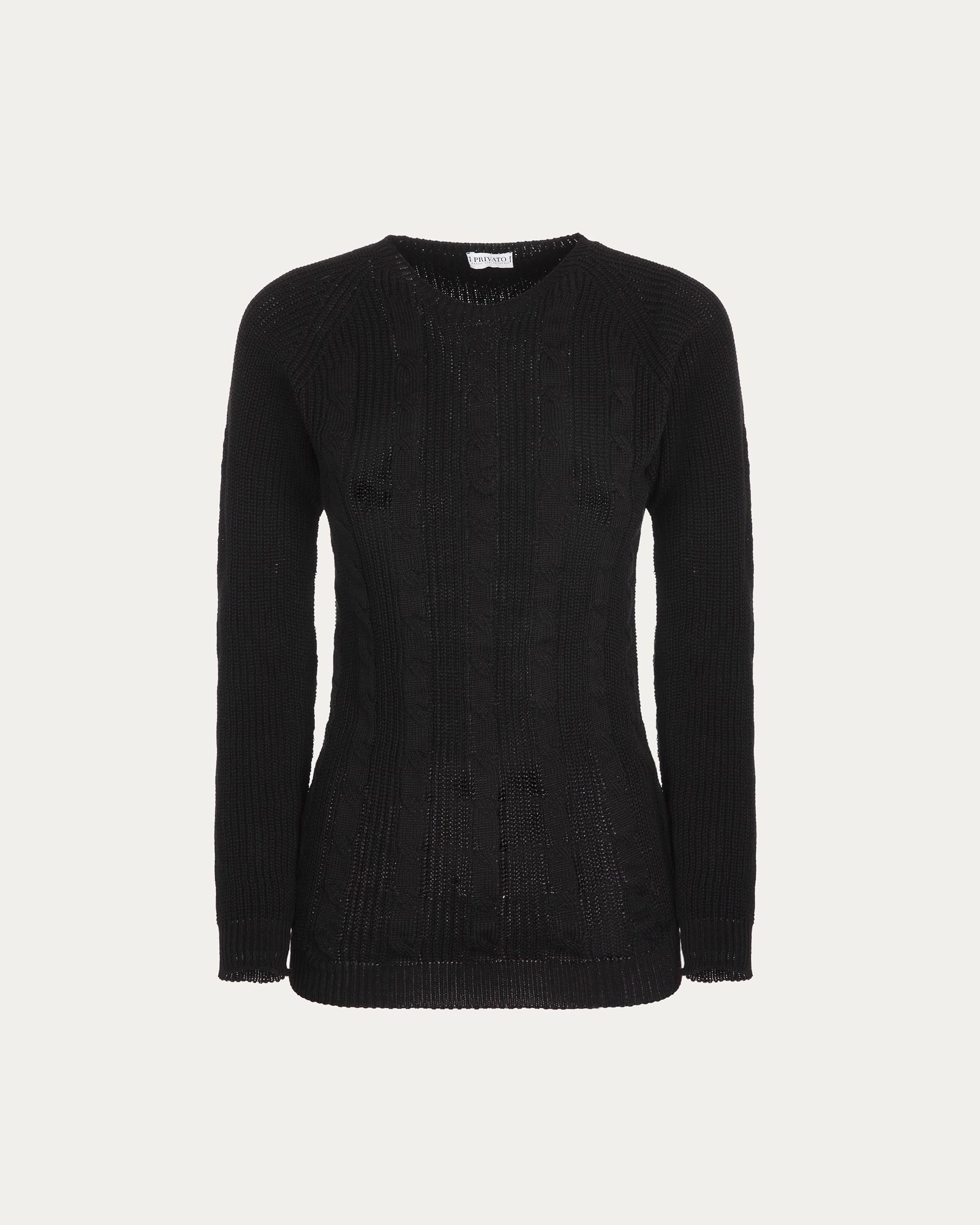 Black Organic Cotton Crewneck Sweater