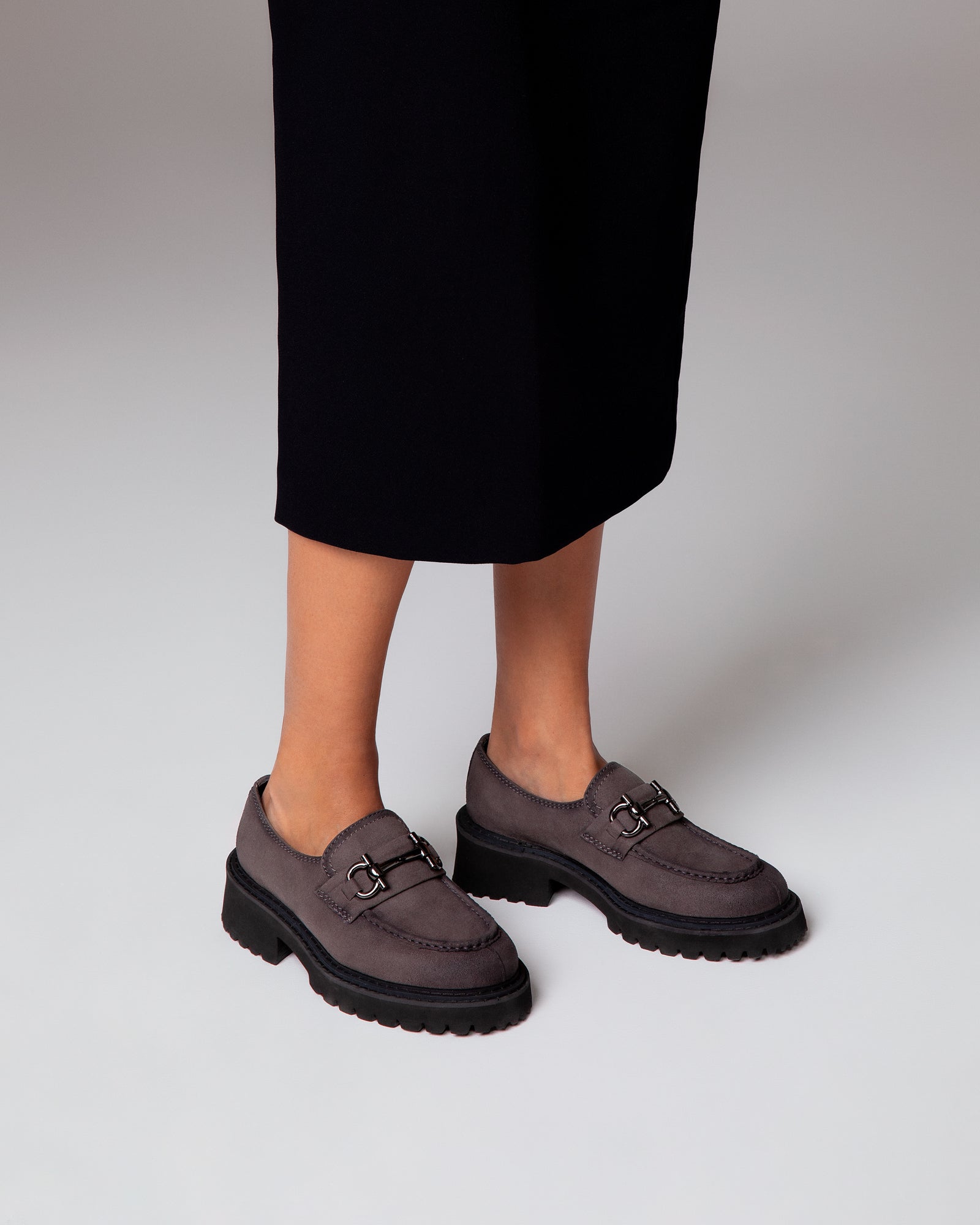 Elsa dark grey moccasins, vegan eco-friendly