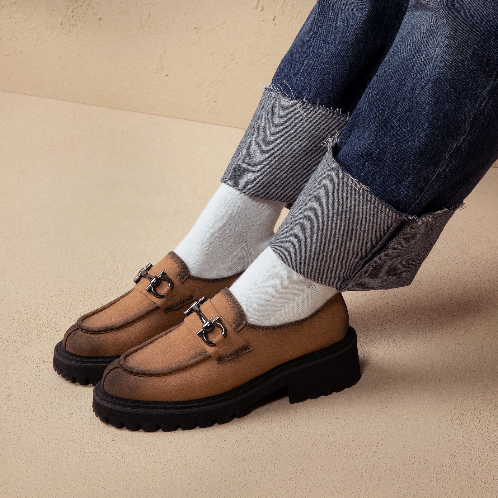 Elsa camel moccasins, vegan eco-friendly