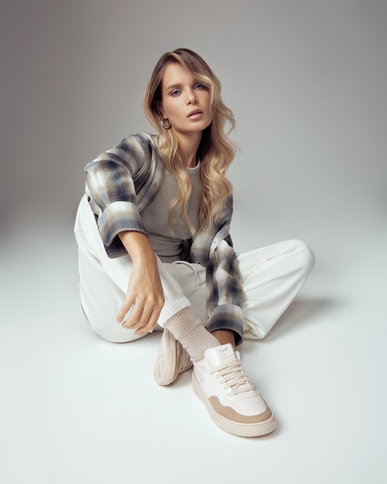 Sneakers Lauren white beige, vegan eco-friendly