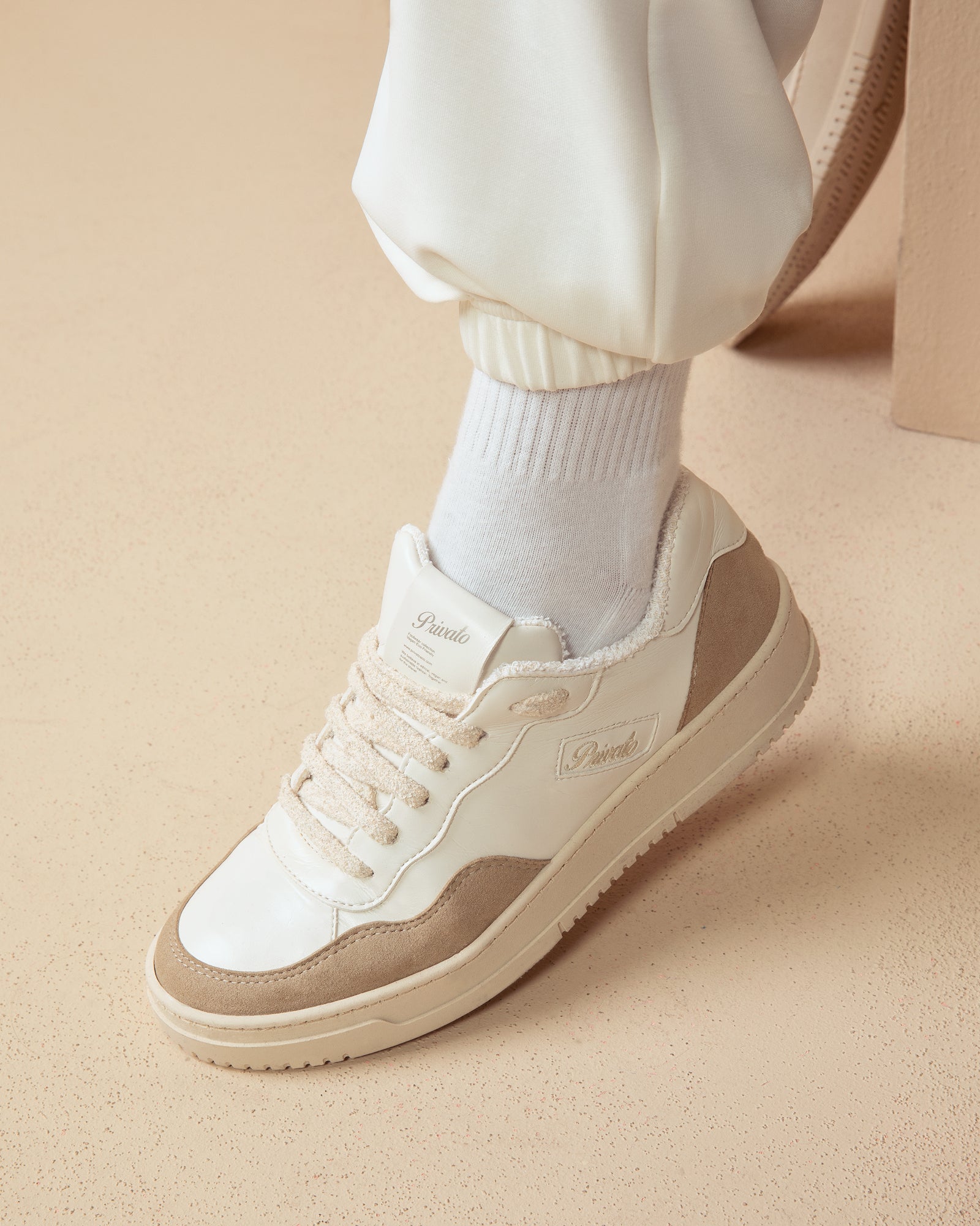 Sneakers Lauren white beige, vegan eco-friendly