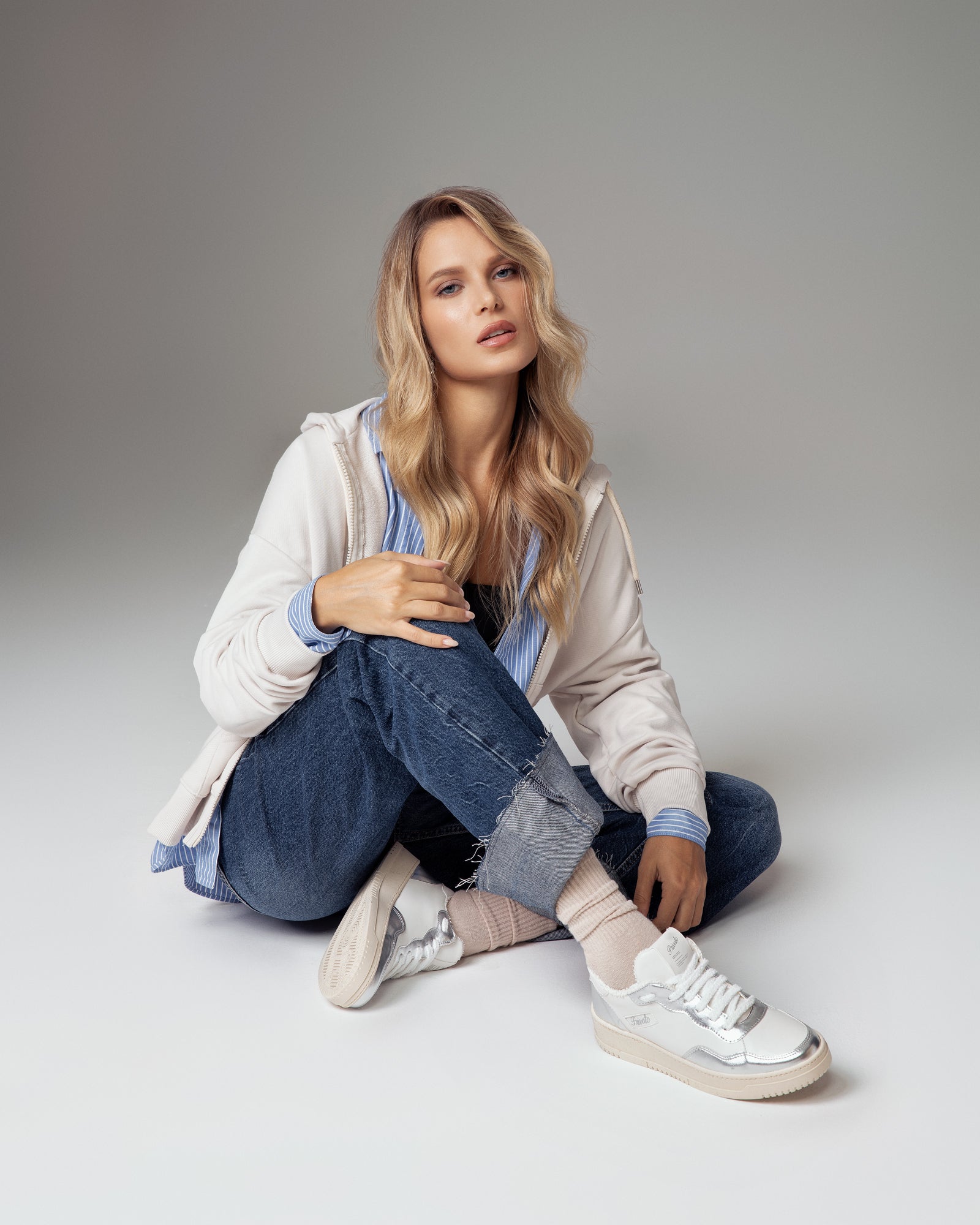Lauren Sneakers White Silver, Vegan Ecological
