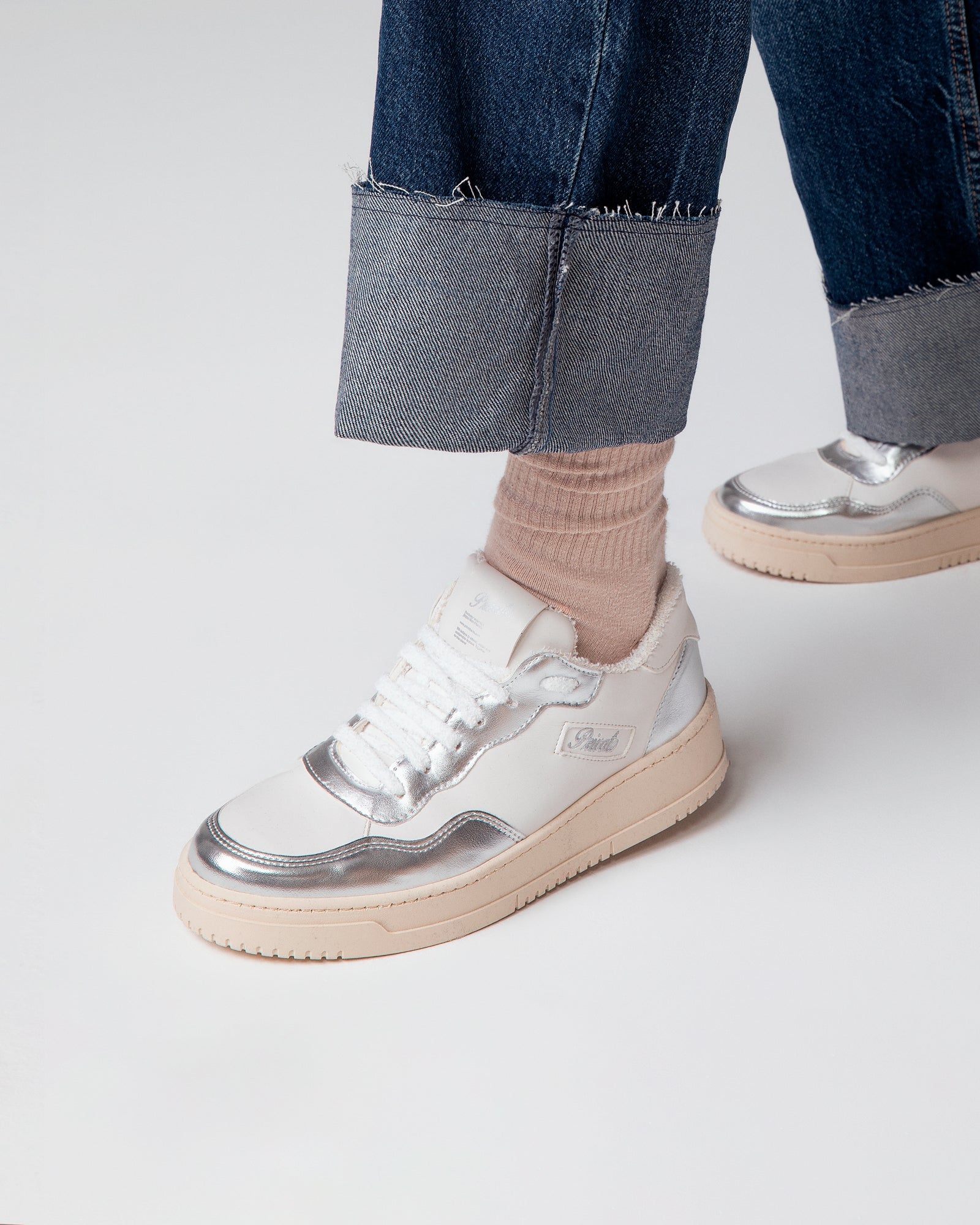 Lauren Sneakers White Silver, Vegan Ecological