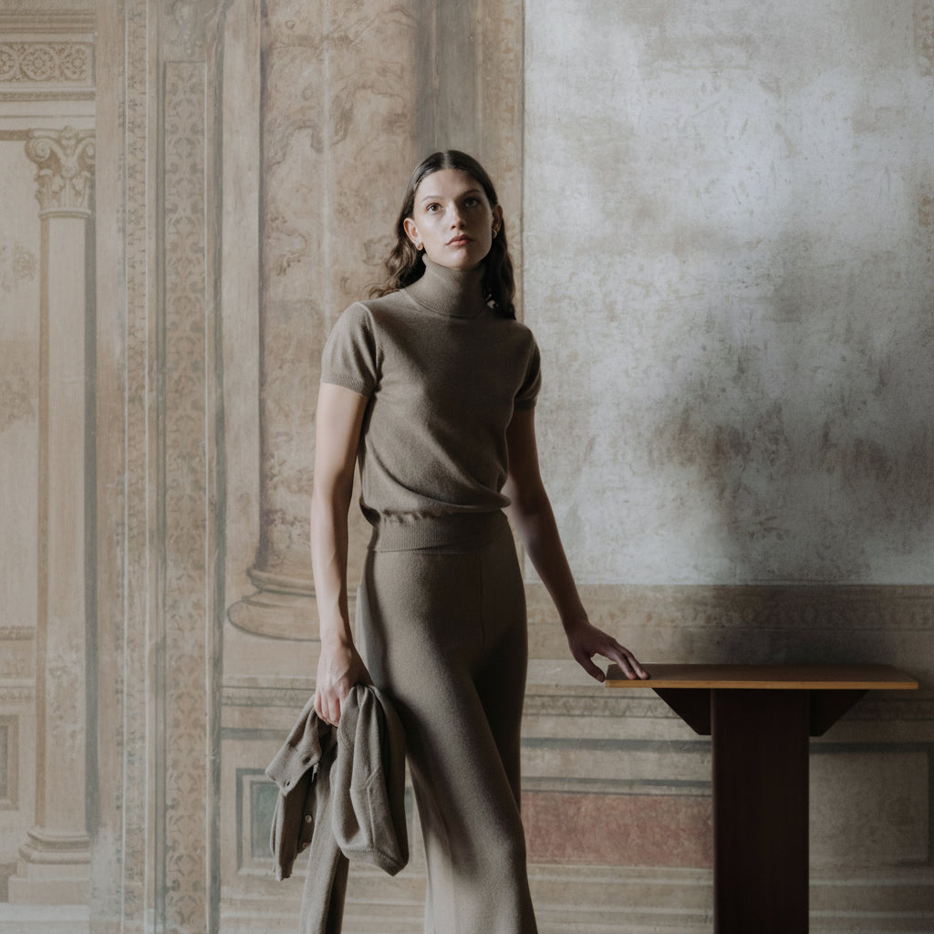 Pure Cashmere Short Sleeve Turtleneck-0
