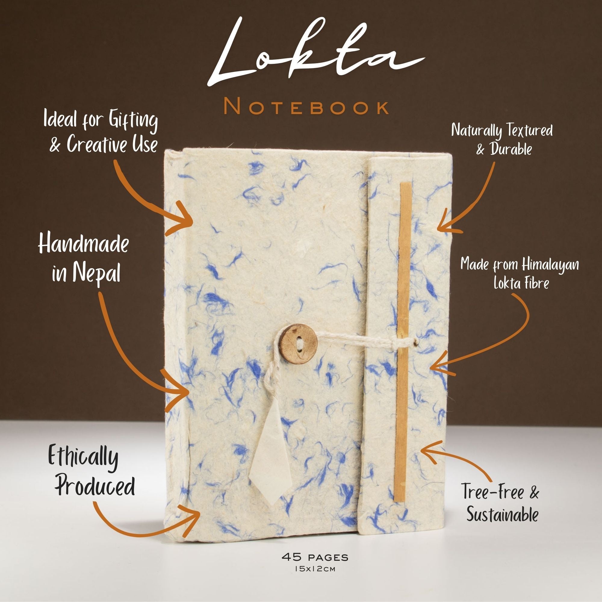 Med Lokta Mixed Blue Cotton Notebook