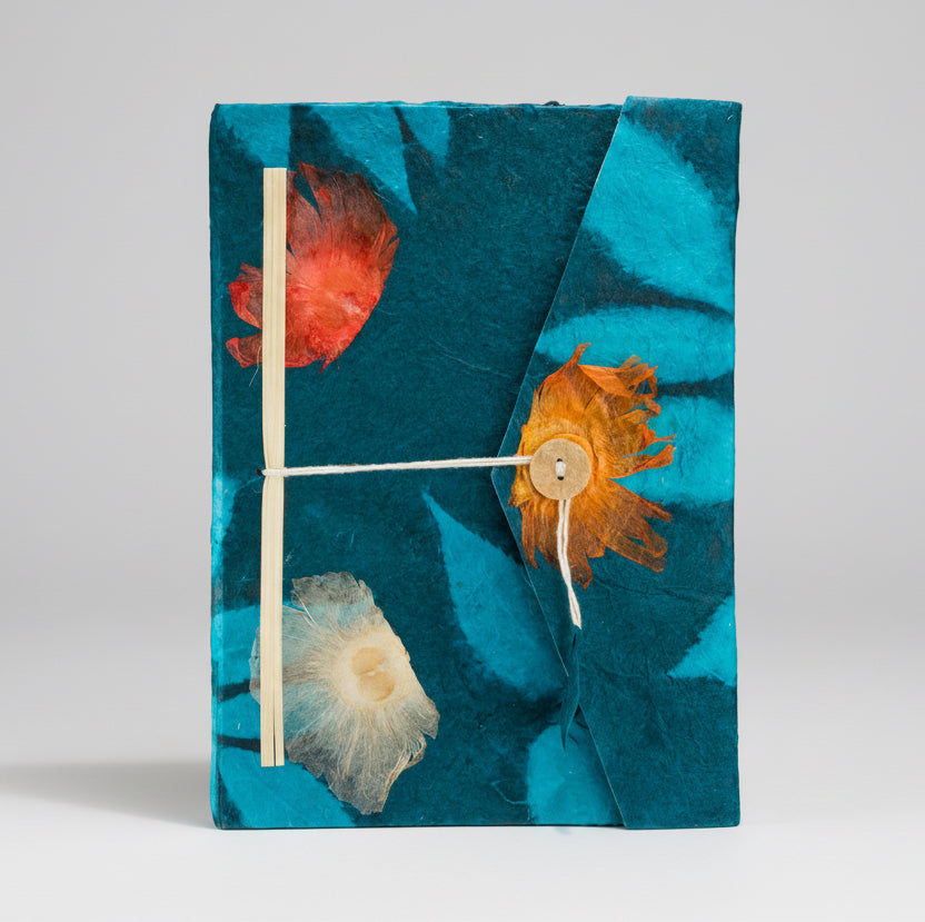 Lokta Bold Floral Notebook Midnight Blue