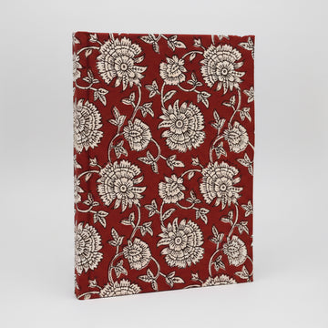 Cotton Bound Notebook - Burgundy Floral