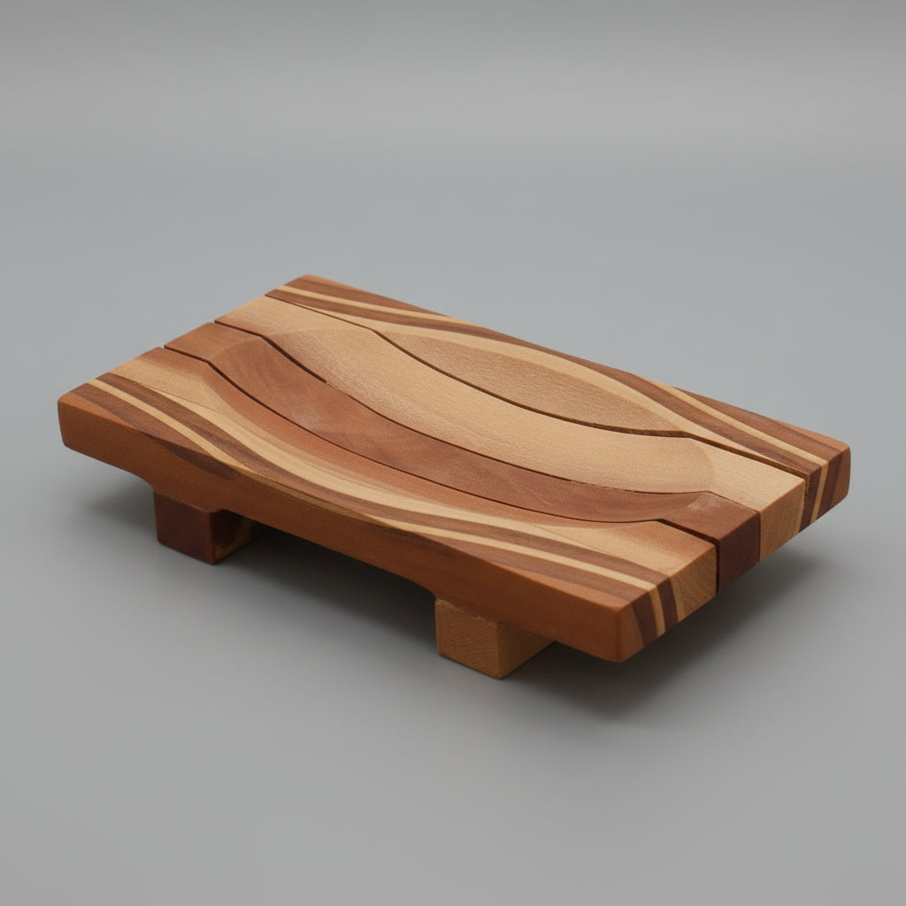 Classic Mahogany Soap Dish - Grid Drainer