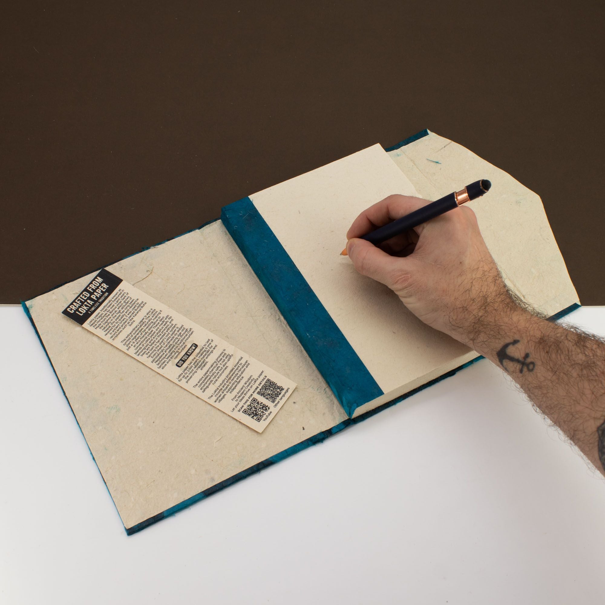Lokta Bold Floral Notebook Midnight Blue