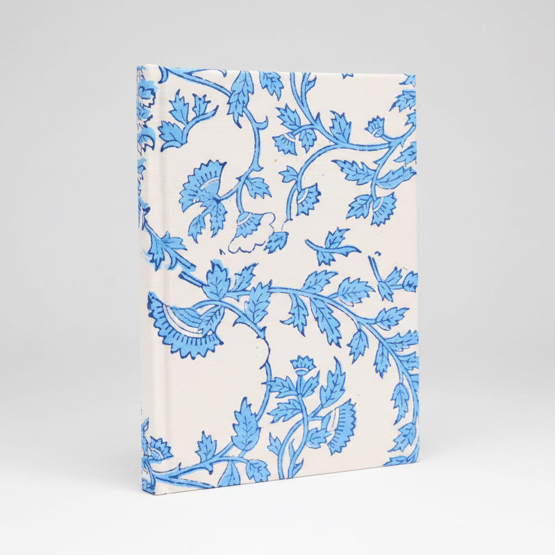 Cotton Bound Notebook - Pale Blue Floral