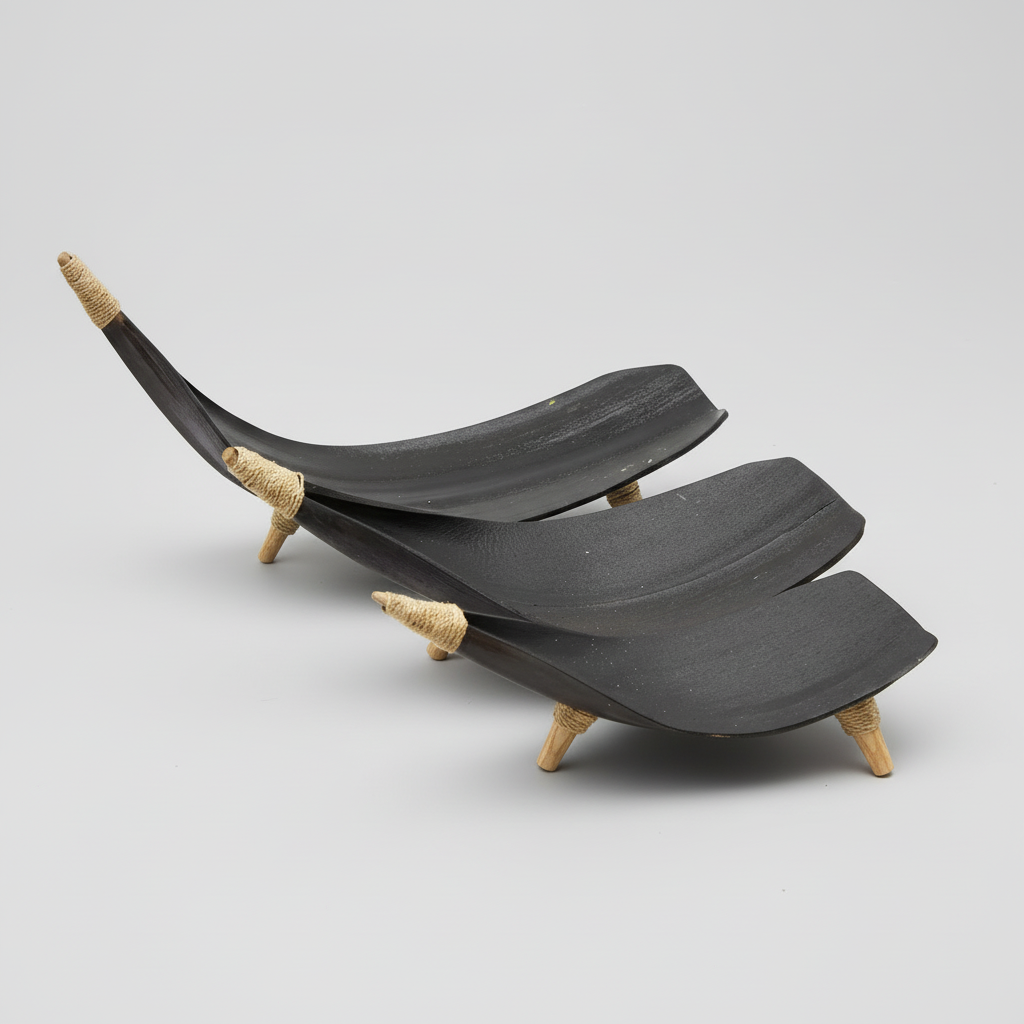 Coconut Leaf Fruit Bowl Set - Chocolate
