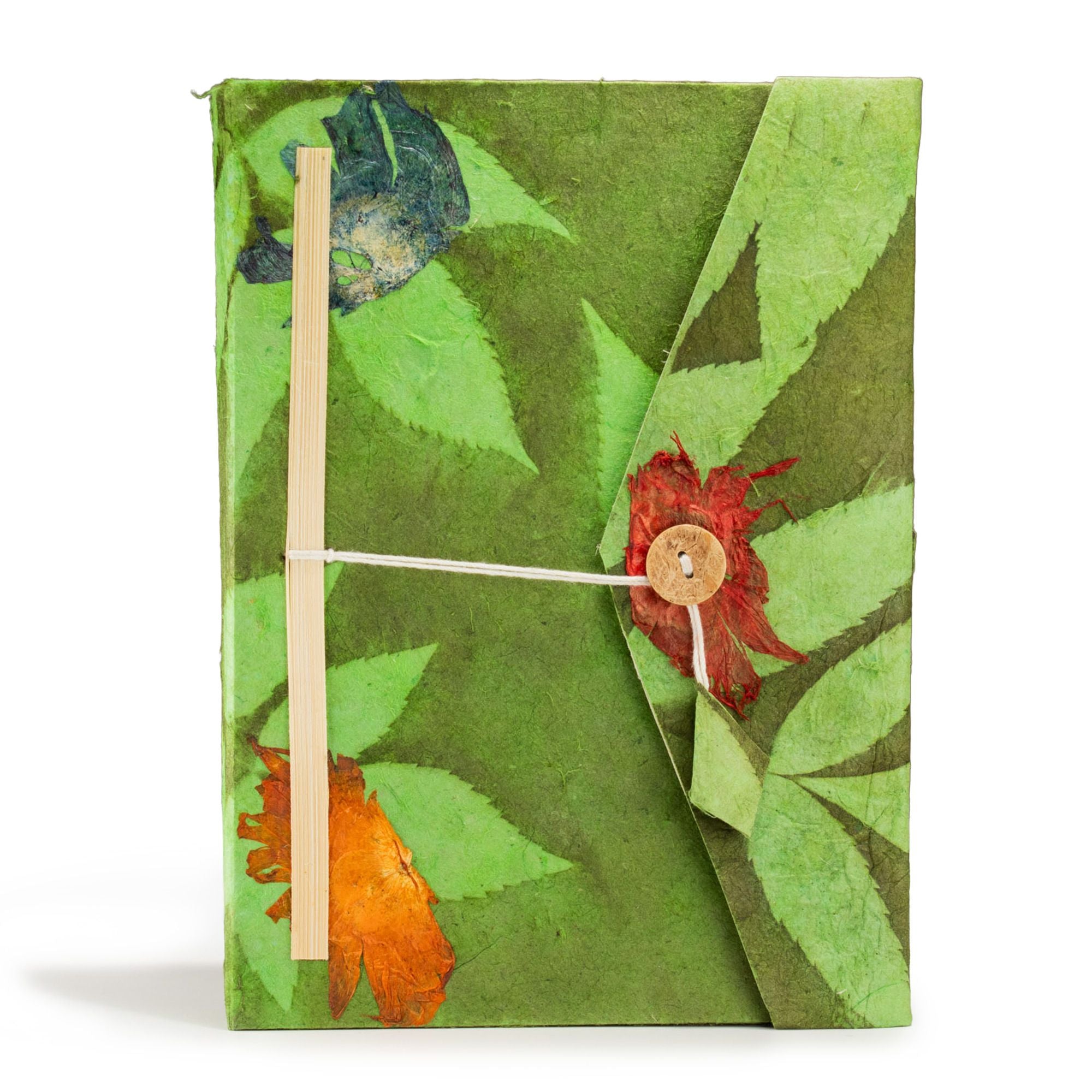 Lokta Bold Floral Notebook Moss Green