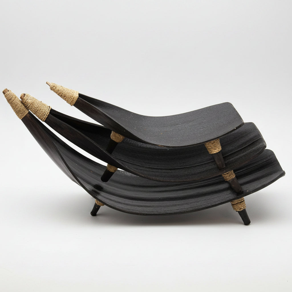 Coconut Leaf Fruit Bowl Set - Chocolate