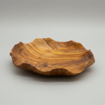 Smooth Round Teakwood Fruit Bowl
