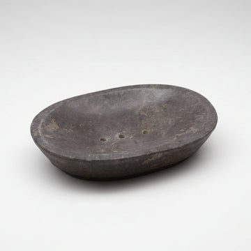 Classic Oval Grey Marble Soap Dish