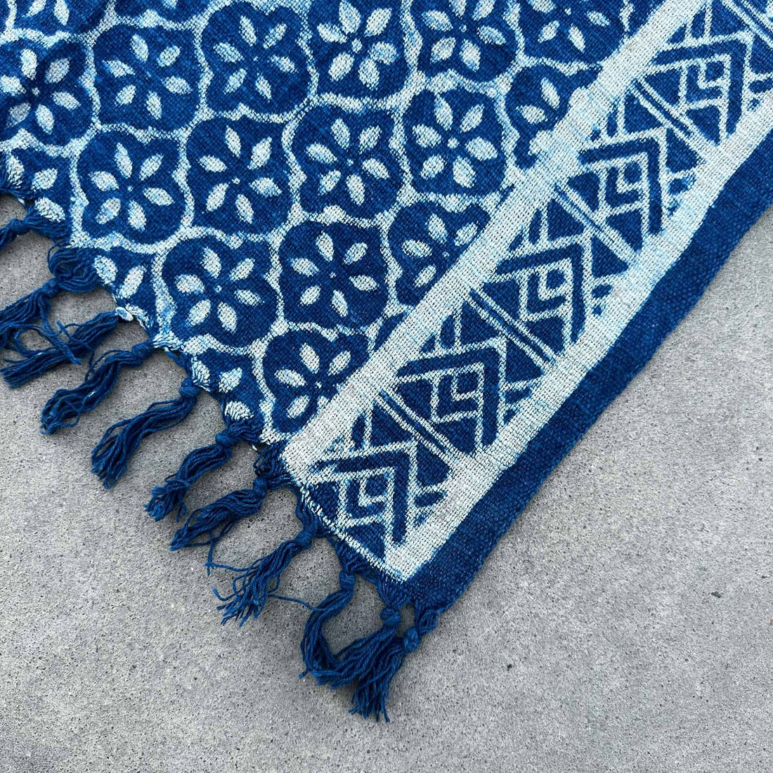 Handmade Indigo Runner - Madjid Tiles
