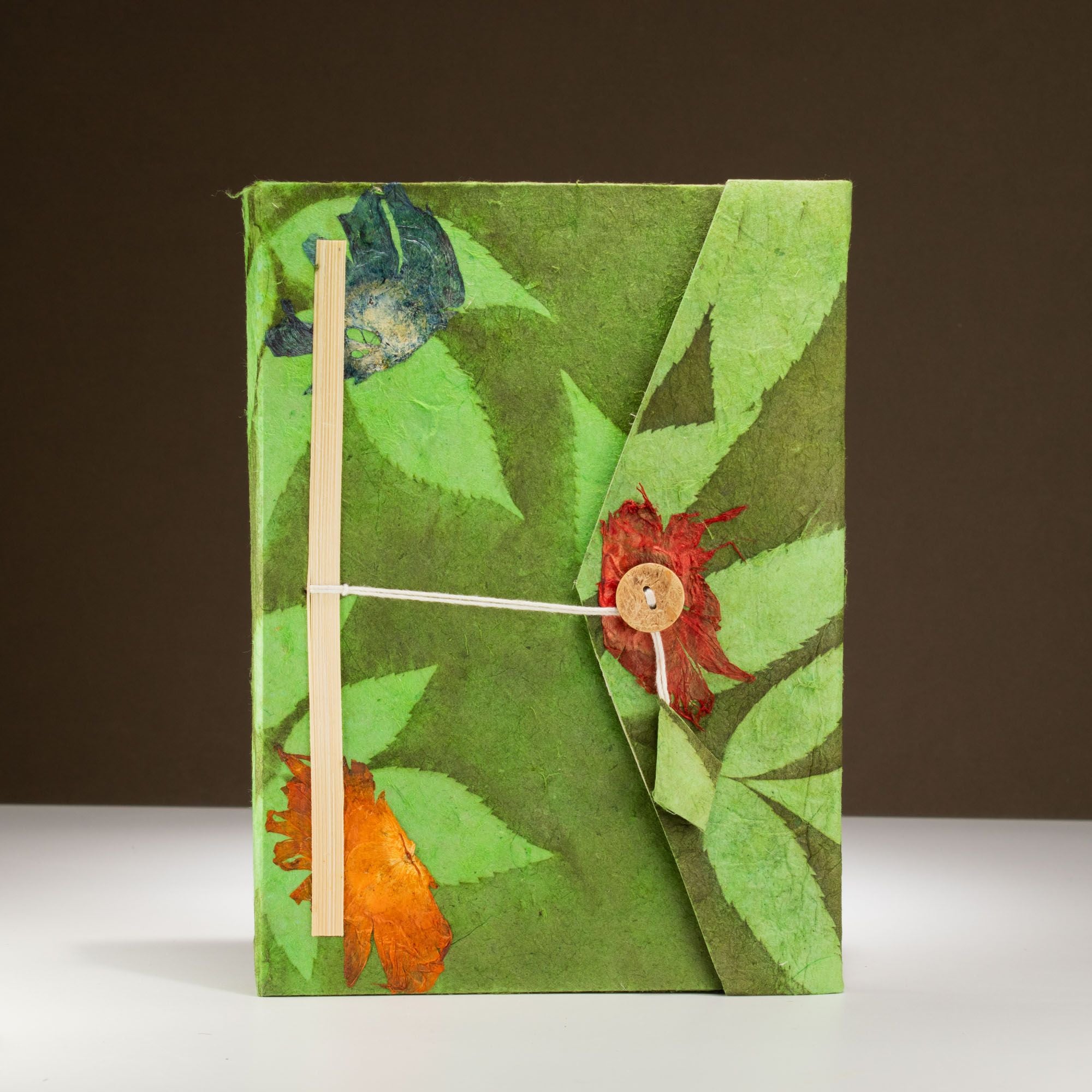 Lokta Bold Floral Notebook Moss Green