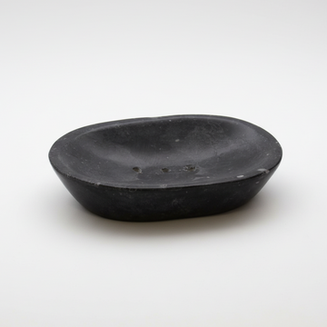 Classic Oval Black Marble Soap Dish