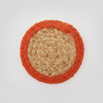 Natural Coaster - Jute & Cotton (set of 4) - Clay Border