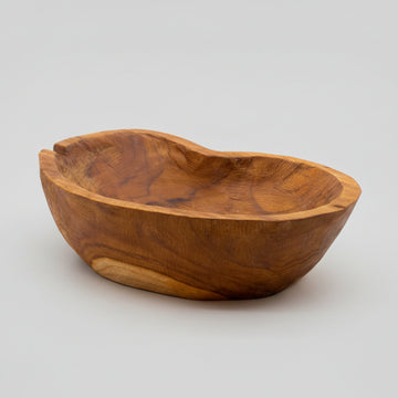 Natural Rough Shape Teakwood Fruit Bowl