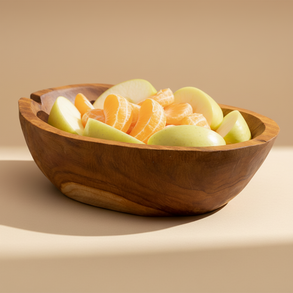 Natural Rough Shape Teakwood Fruit Bowl