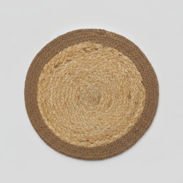 Natural Place Mat - Jute & Cotton - Natural Border