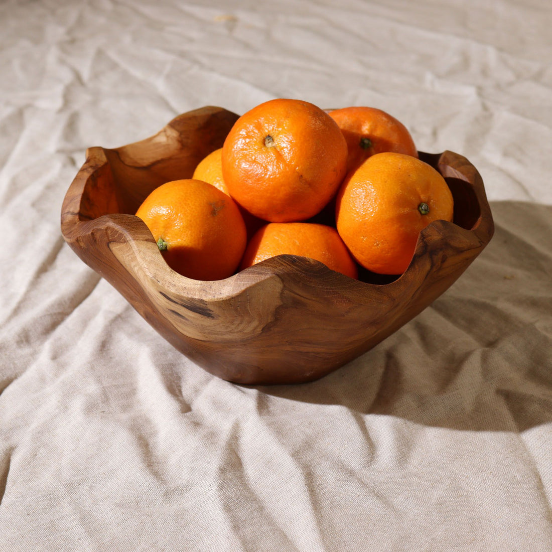 Medium Smooth Teakwood Fruit Bowl