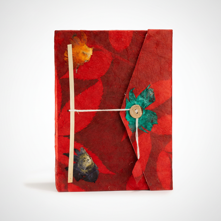 Lokta Bold Floral Notebook Ruby