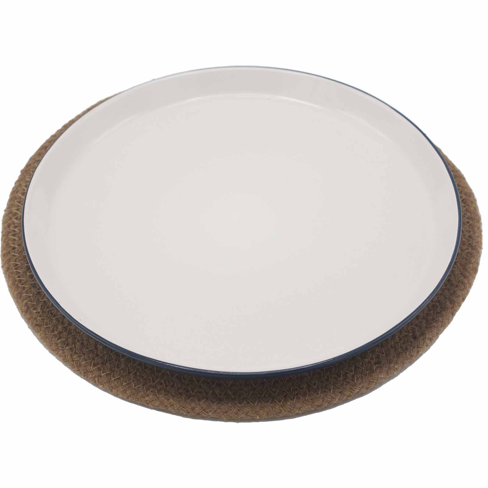 Natural Place Mat - Jute & Cotton - Natural Border