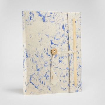 Lrg Lokta Mixed Blue Cotton Notebook