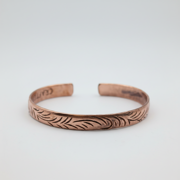 Copper Tibetan Bracelet - Slim Tribal Swirls
