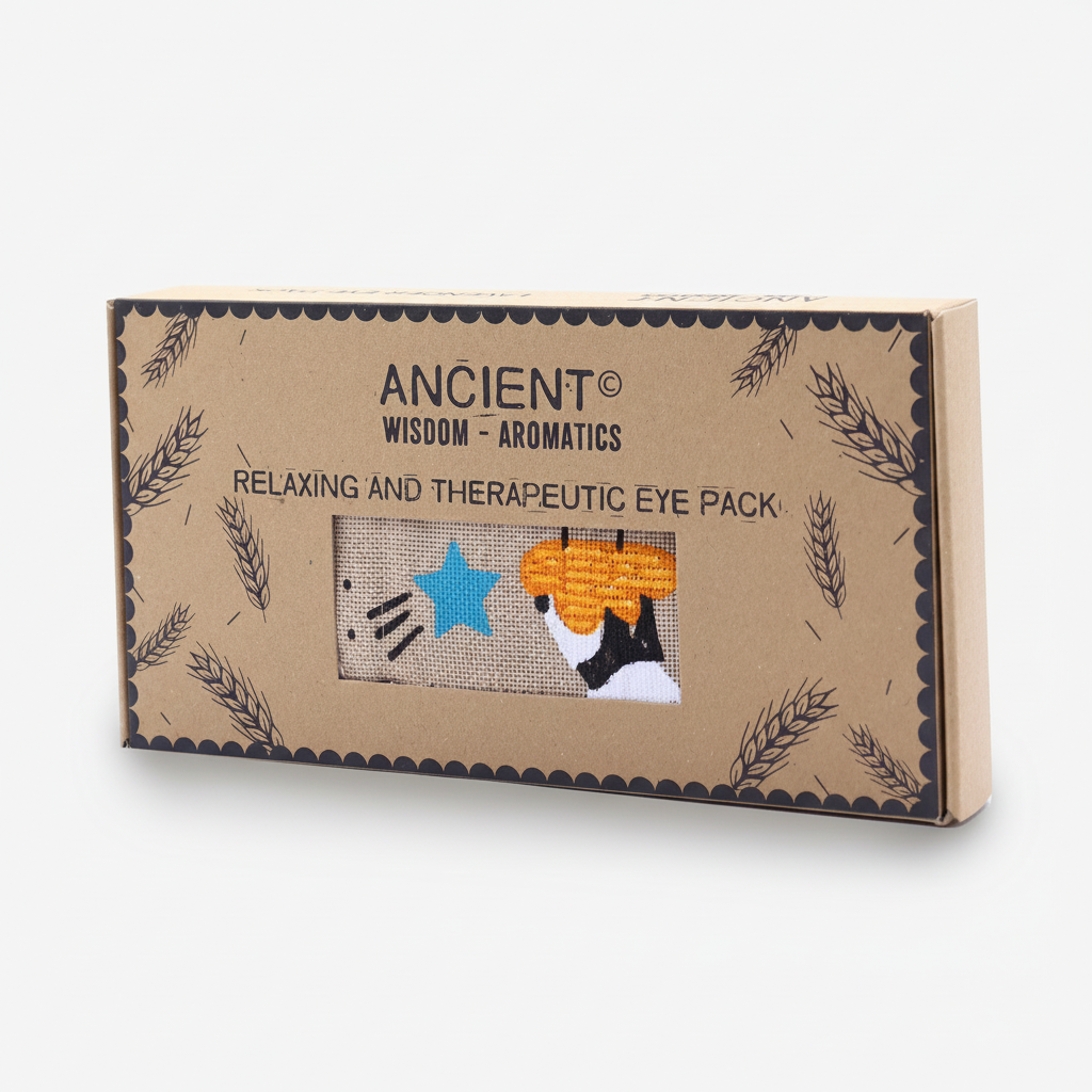 Lavender Natural Cotton and Juco Eye Pillow in Gift Box - Sleepy Panda