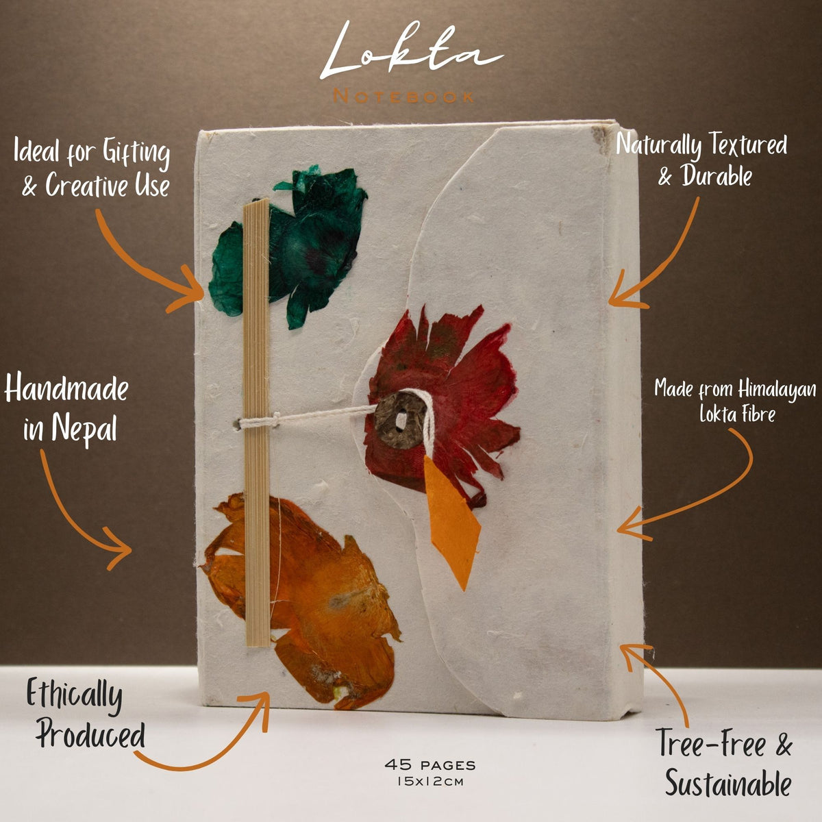 Med Lokta Button Lock Notebook