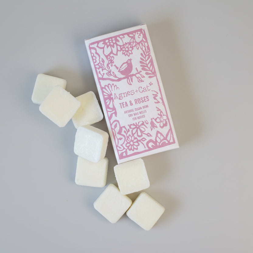Box of 8 Wax Melts - Tea + Roses