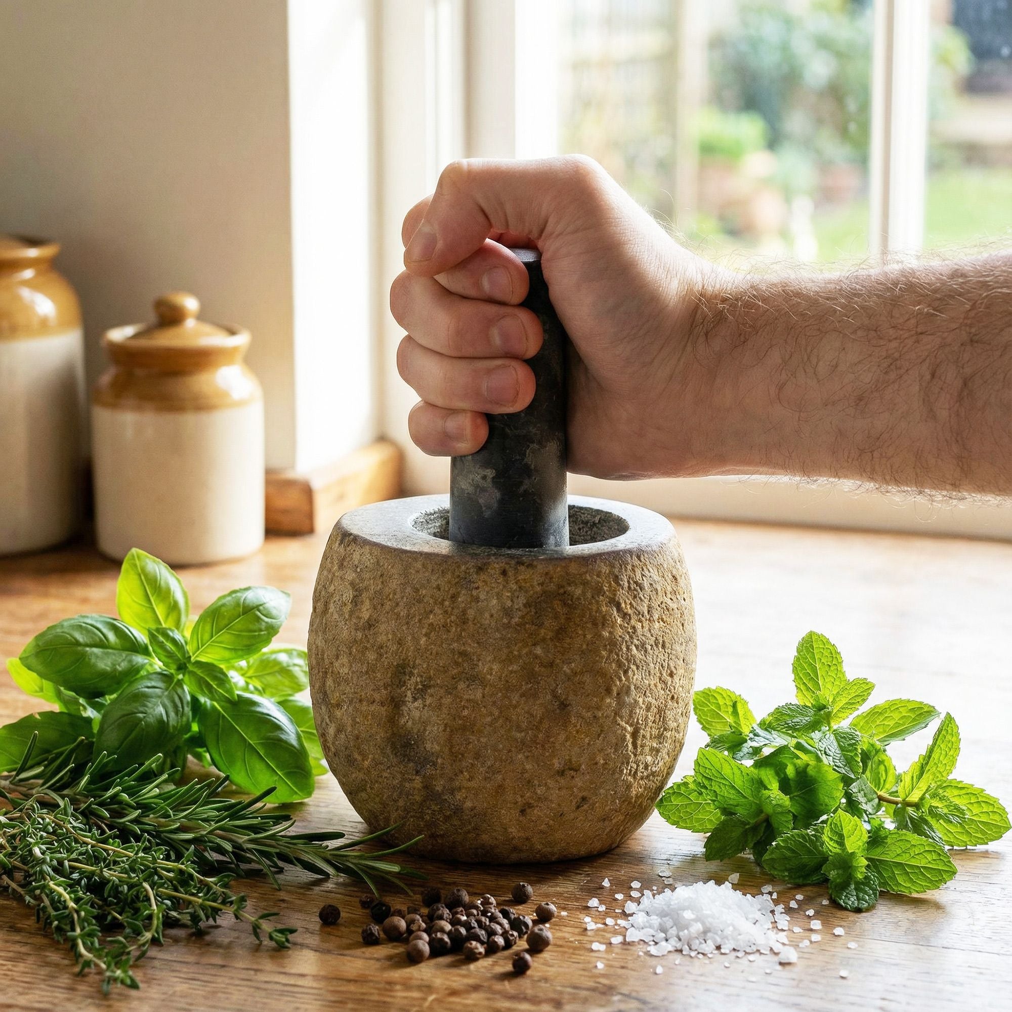 Natural Riverstone Pestle & Mortar (Small)