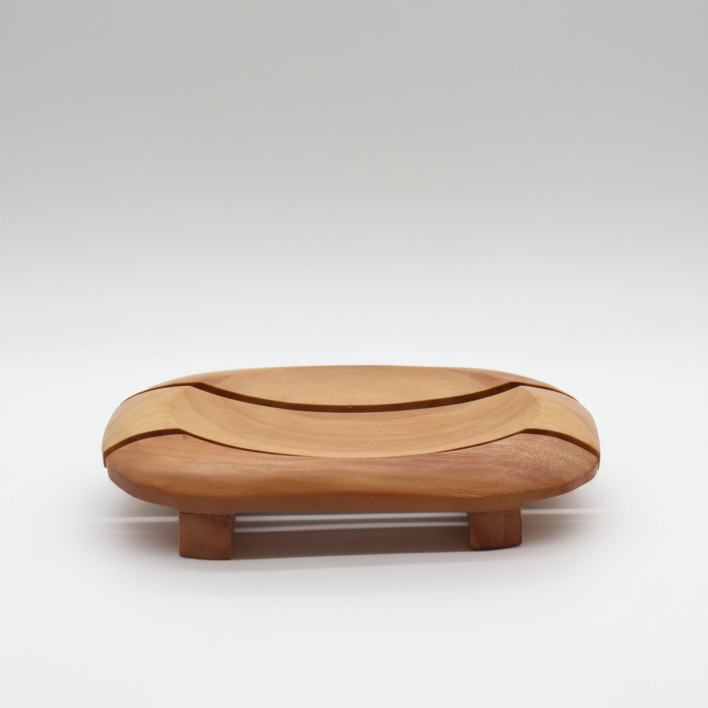 Classic Mahogany Soap Dish - Oval in Rectangle