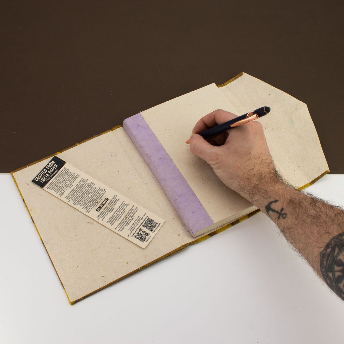 Lokta Bold Floral Notebook Olive