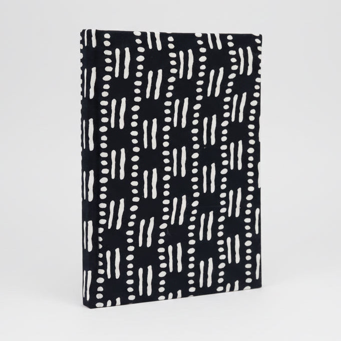 Cotton Bound Notebook - Black Dots & Dashes