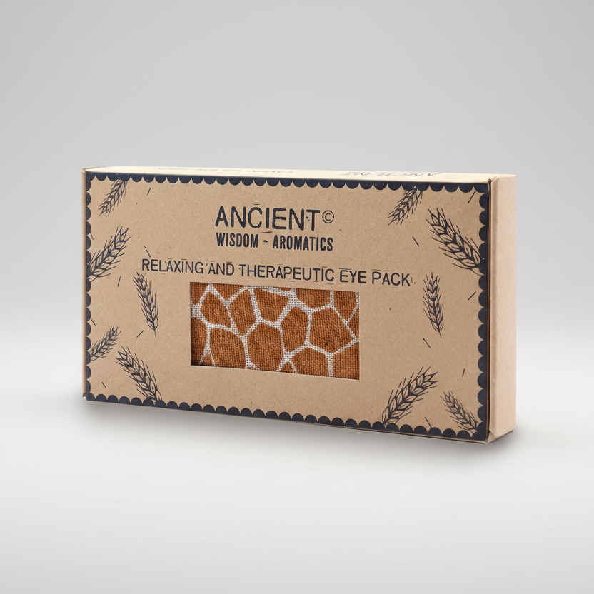 Lavender Natural Cotton and Juco Eye Pillow in Gift Box - Madagascar Giraffe