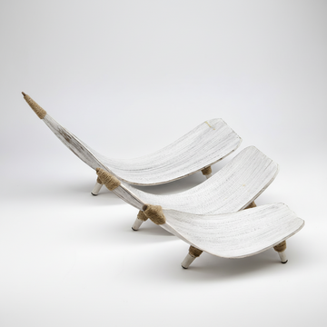 Coconut Leaf Fruit Bowl Set - Whitewash