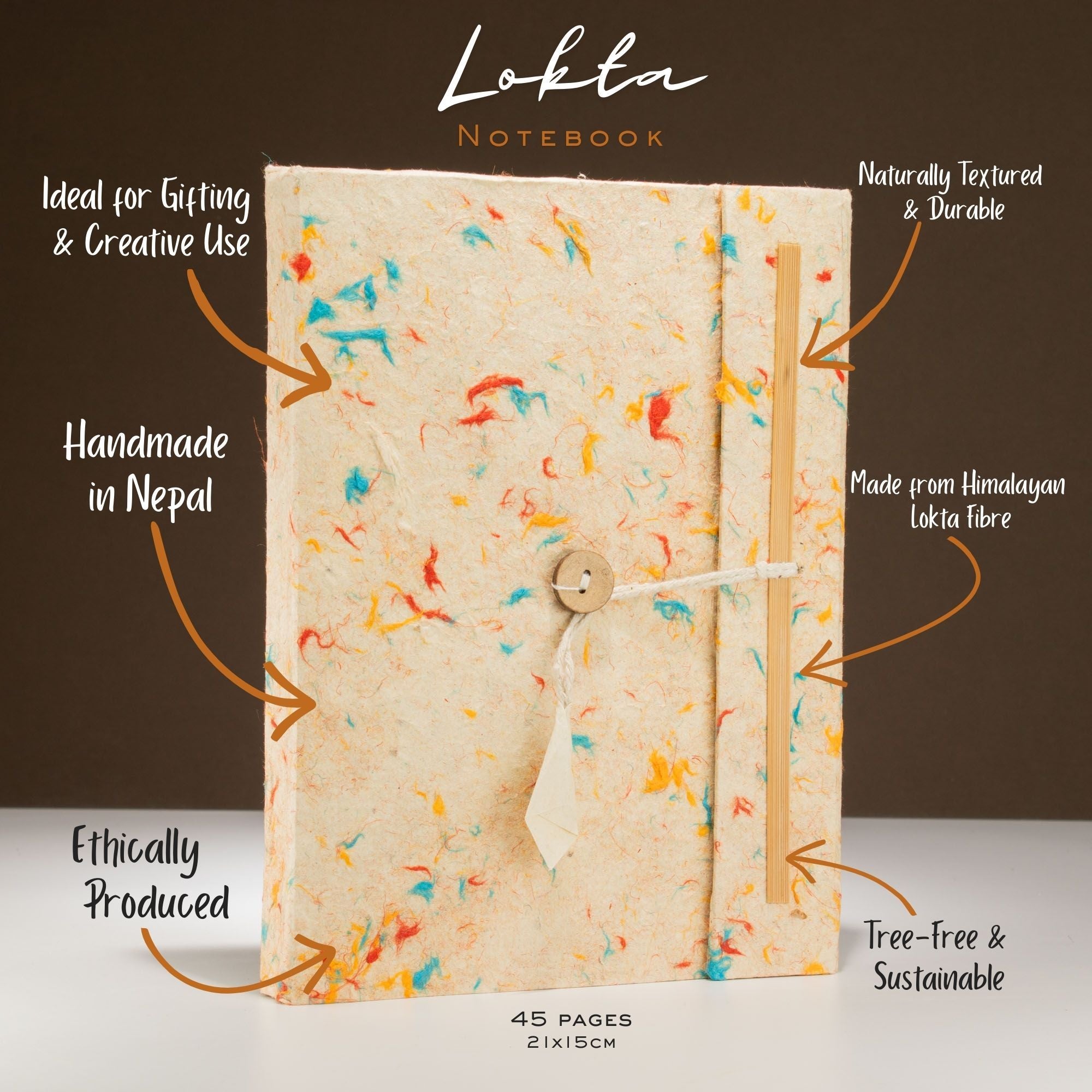 Lrg Lokta Mixed Colour Cotton Notebook