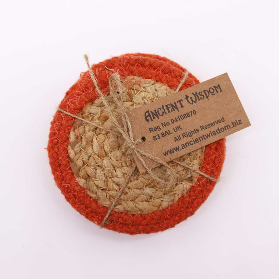 Natural Coaster - Jute & Cotton (set of 4) - Clay Border