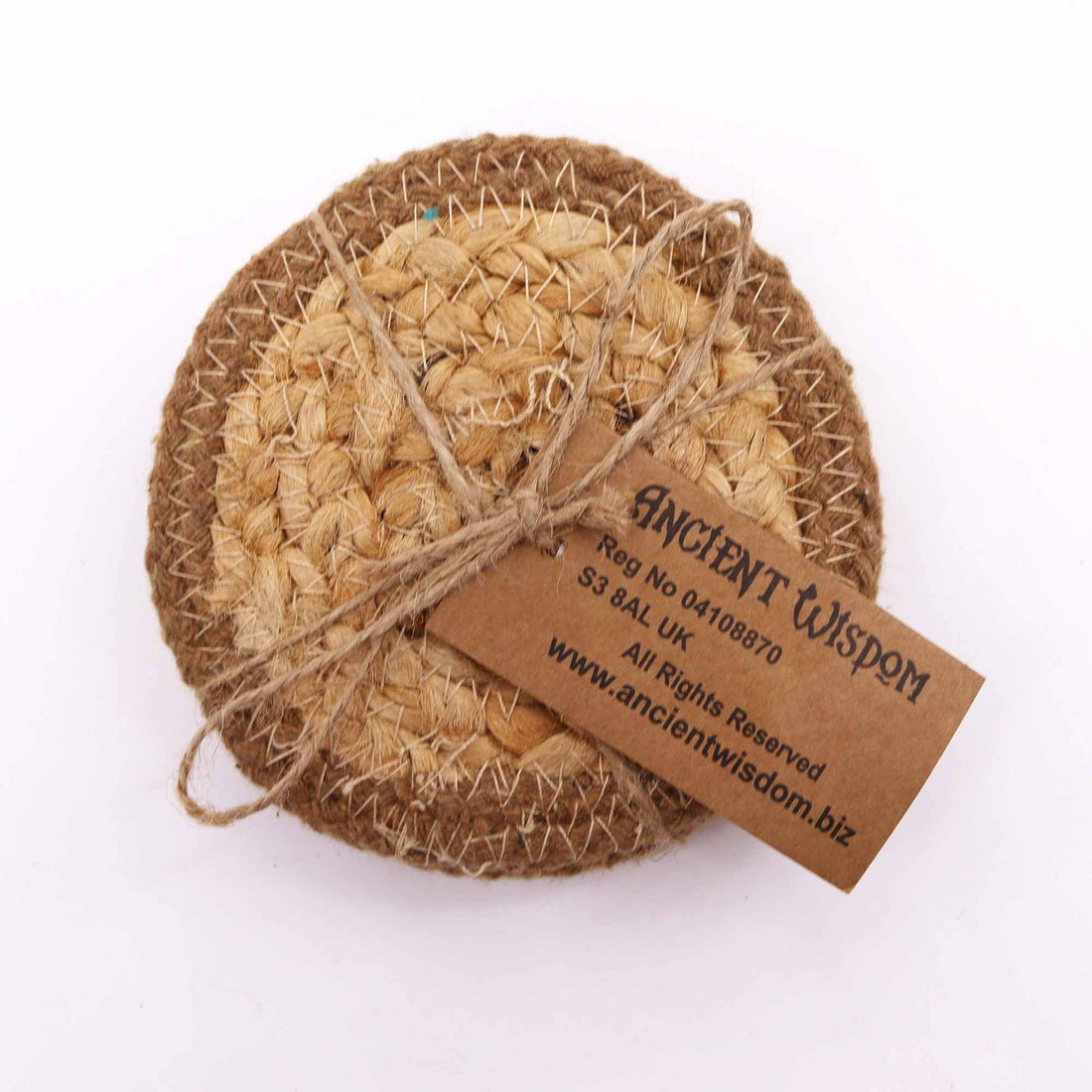 Natural Coaster - Jute & Cotton (set of 4) - Natural Border
