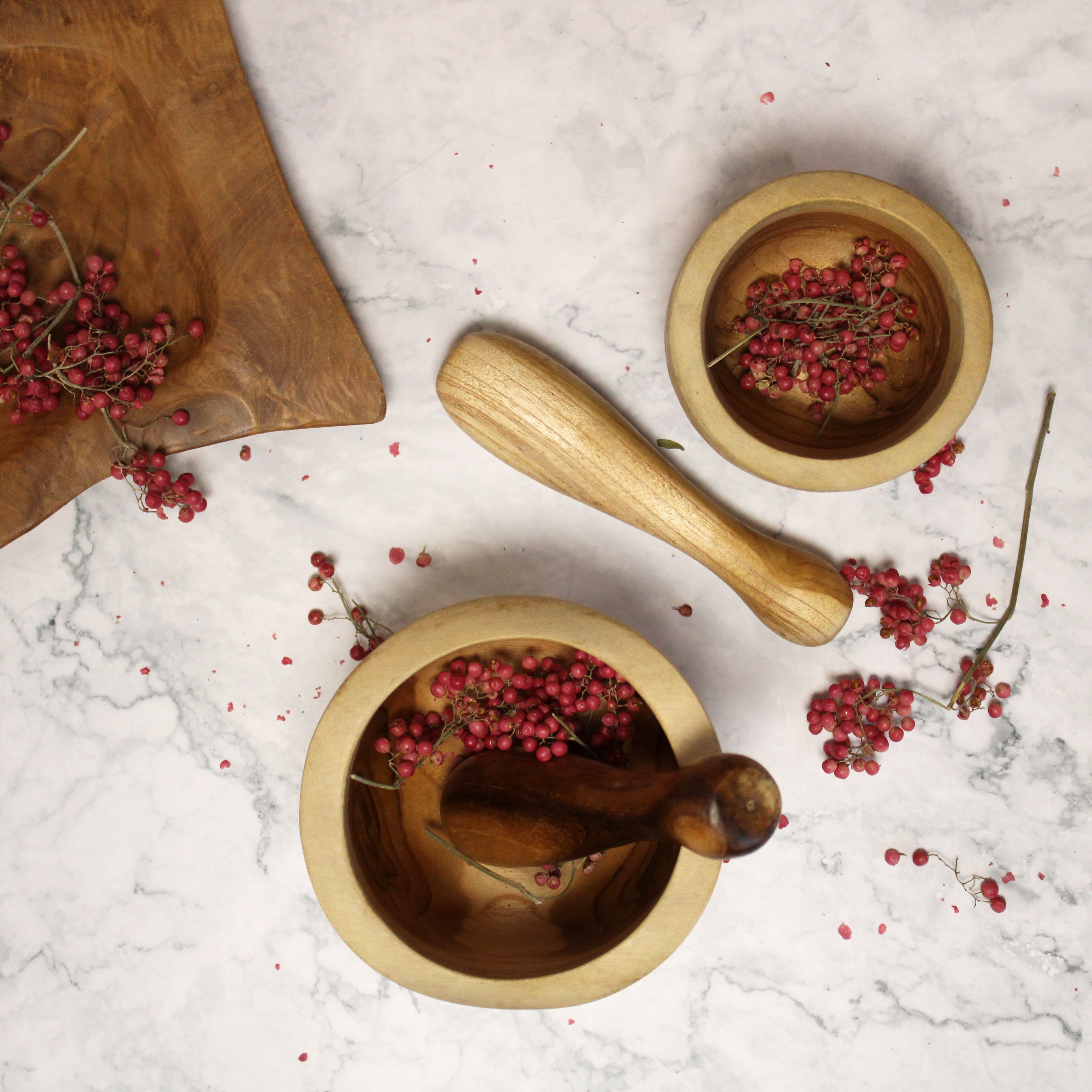 Ergo Teak Pestle & Mortar (Large)