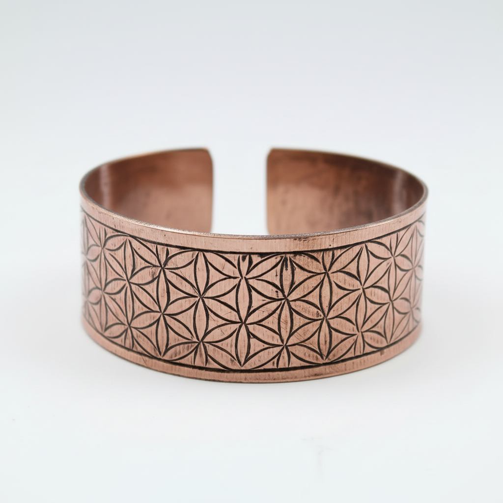 Copper Tibetan Bracelet - Flower of Life