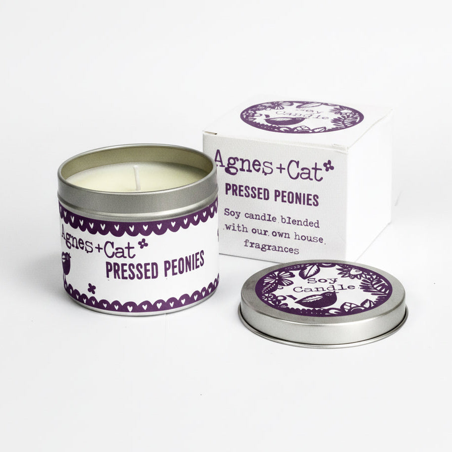 Tin Candle - Pressed Peonie