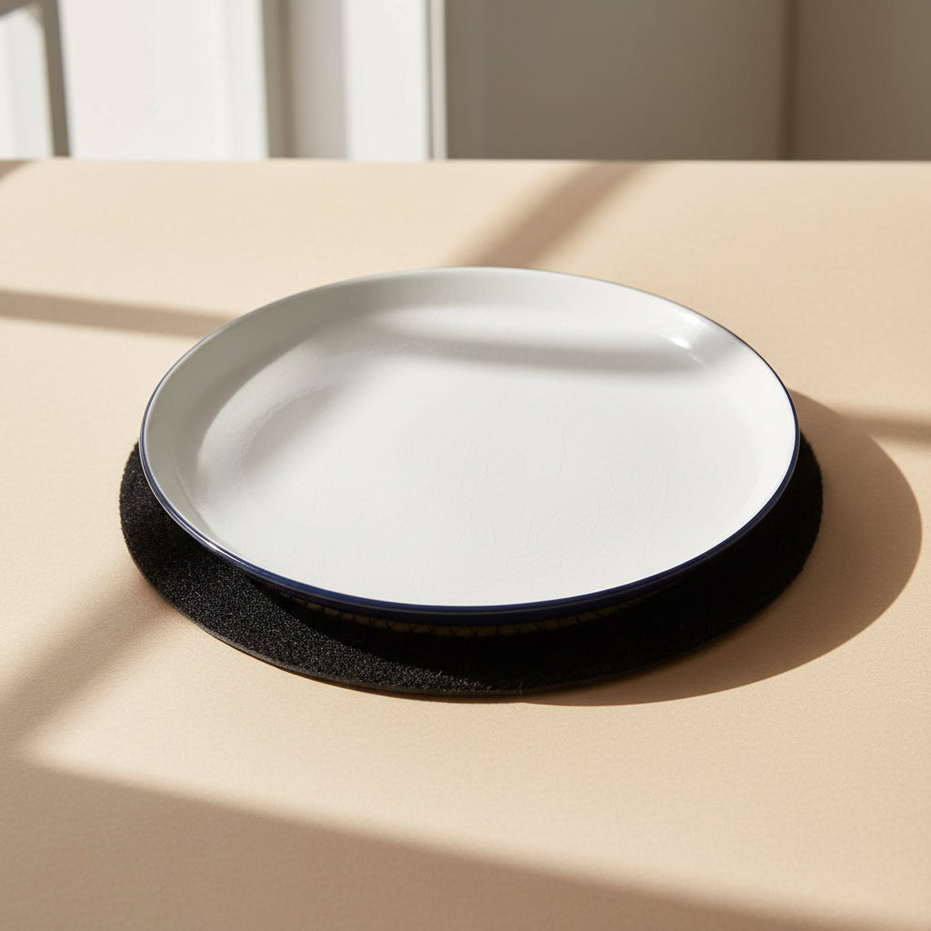 Natural Place Mat - Jute & Cotton - Black Border