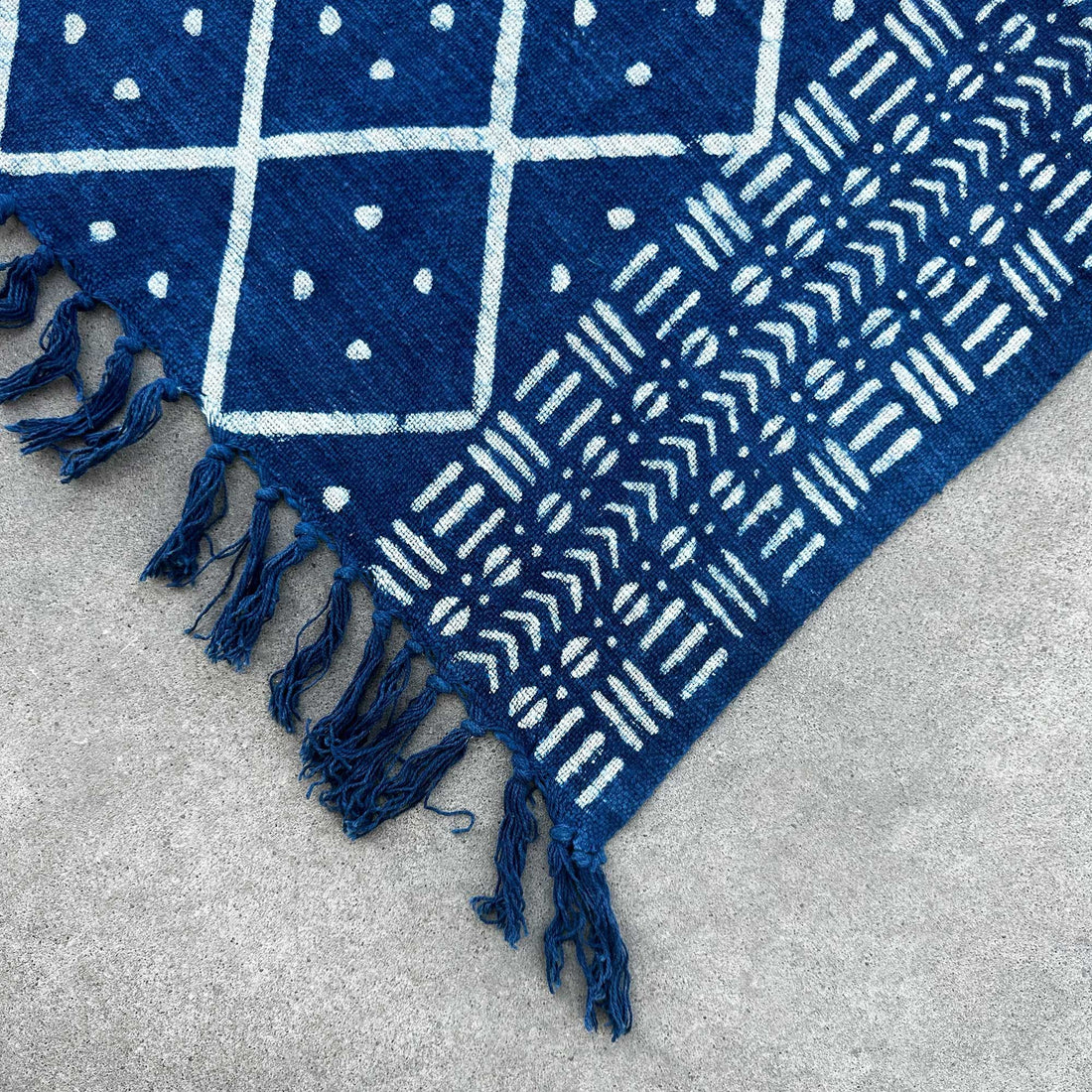 Handmade Indigo Throw - Midnight Heerak