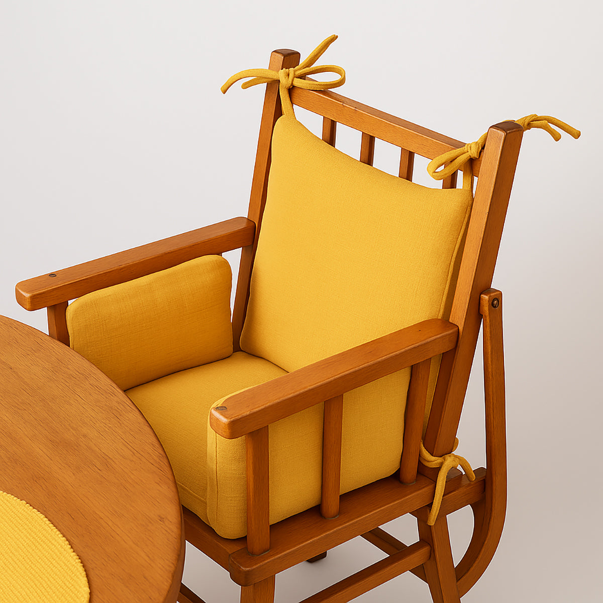 Cushion High Chair in Organic Cotton - Honey