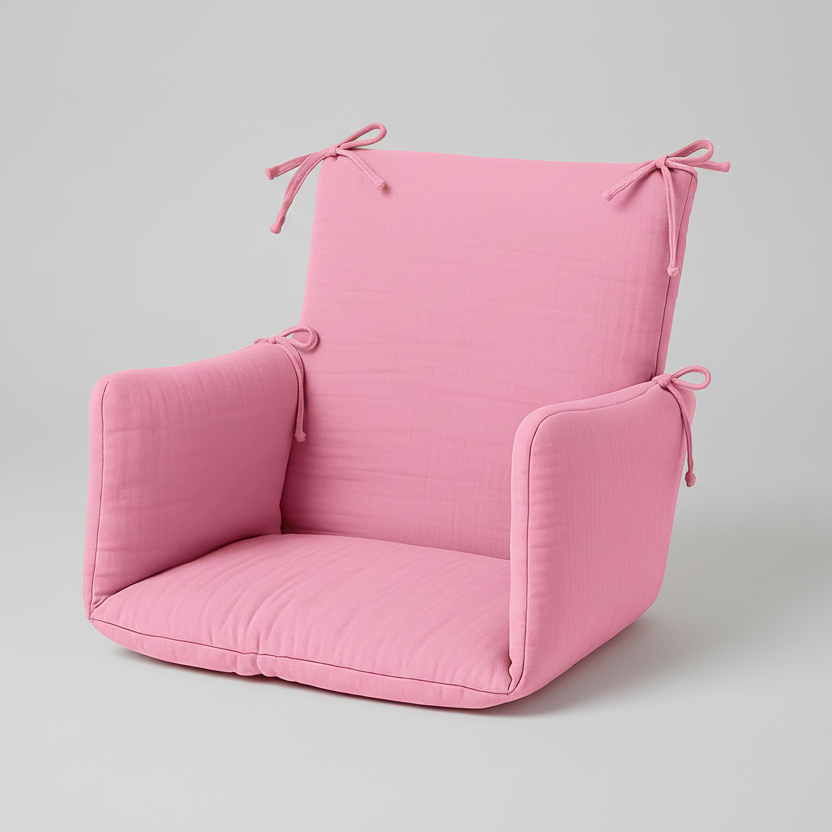 Cushion High Chair in Organic Cotton - Pink